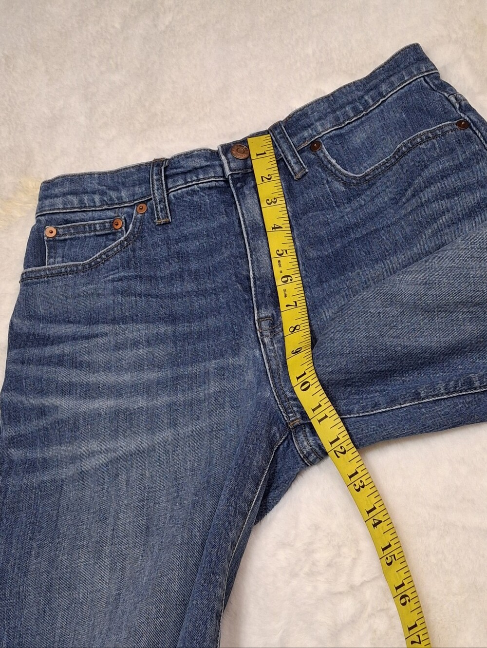 Madewell G7204 Bainbridge Wide-Leg Crop Blue Denim Jeans   Women Size 27 - Picture 11 of 16